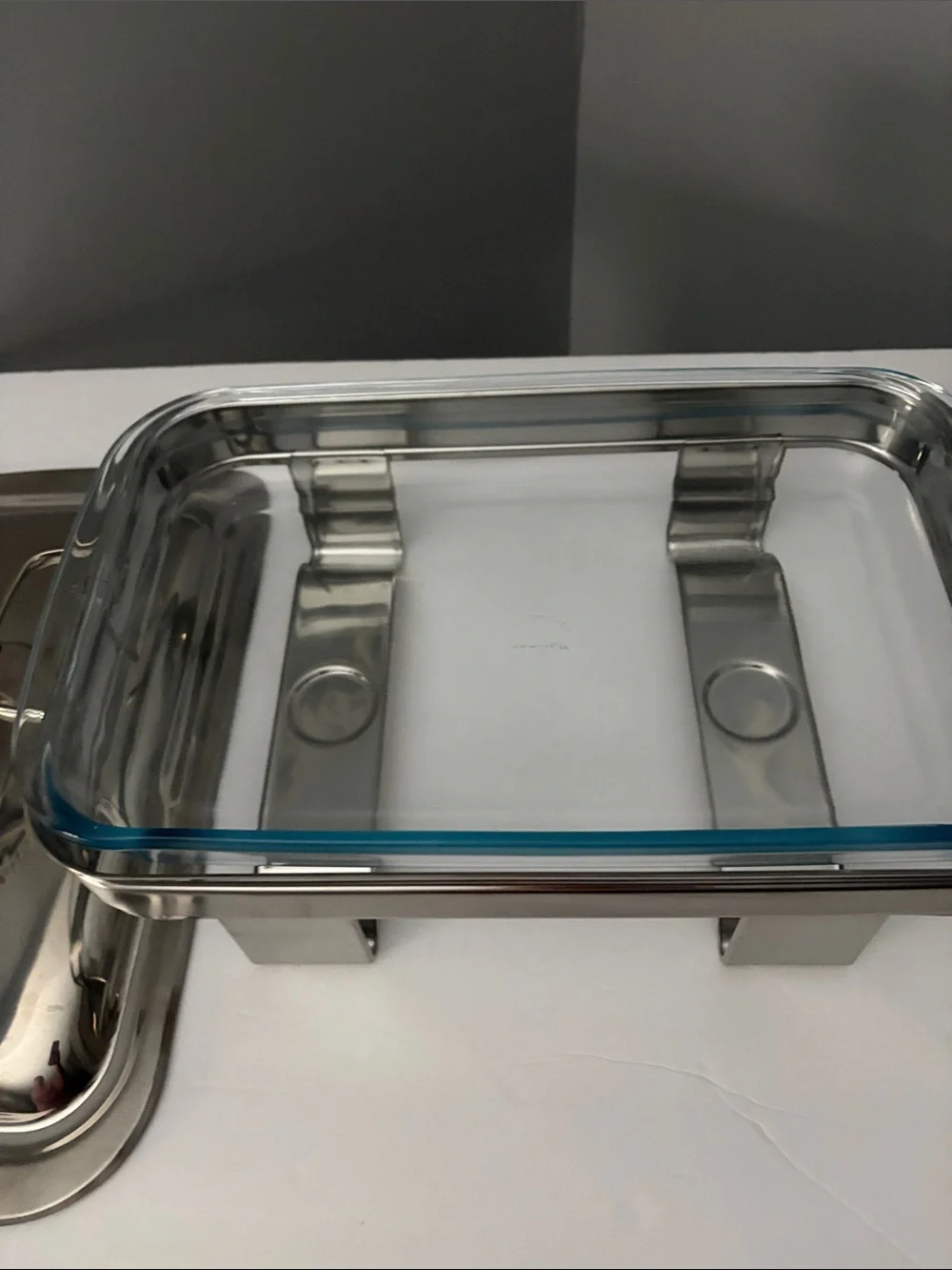 Stainless Steel Rectangular Chafer with Lid - Silver